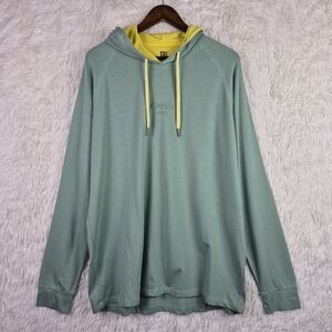 Graham Luxe Turf Green Long Sleeve Hawk Hoodie Mens L Athleisure Golf Spell Out